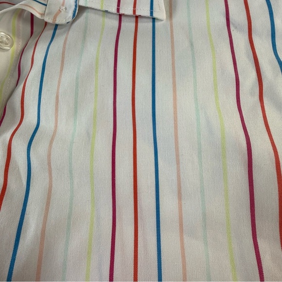Lands' End Striped Sleeveless Shirt - no iron size L EUC - Picture 4 of 10